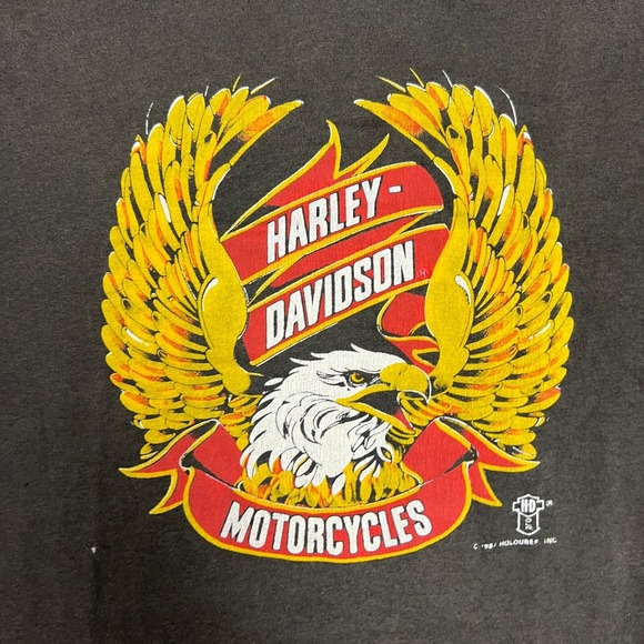 Vintage Harley Davidson Shirt Mens XXL Black 1980s Eagle Motorcycle - Picture 3 of 10